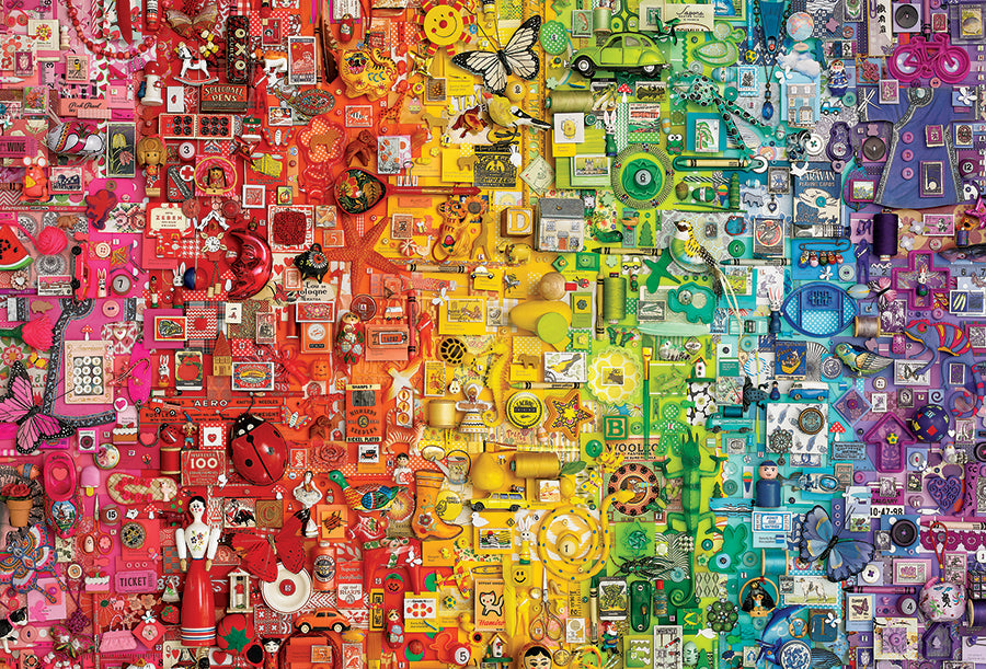 cobble-hill-rainbow-2000-teile-puzzle-bunte-collage image 2