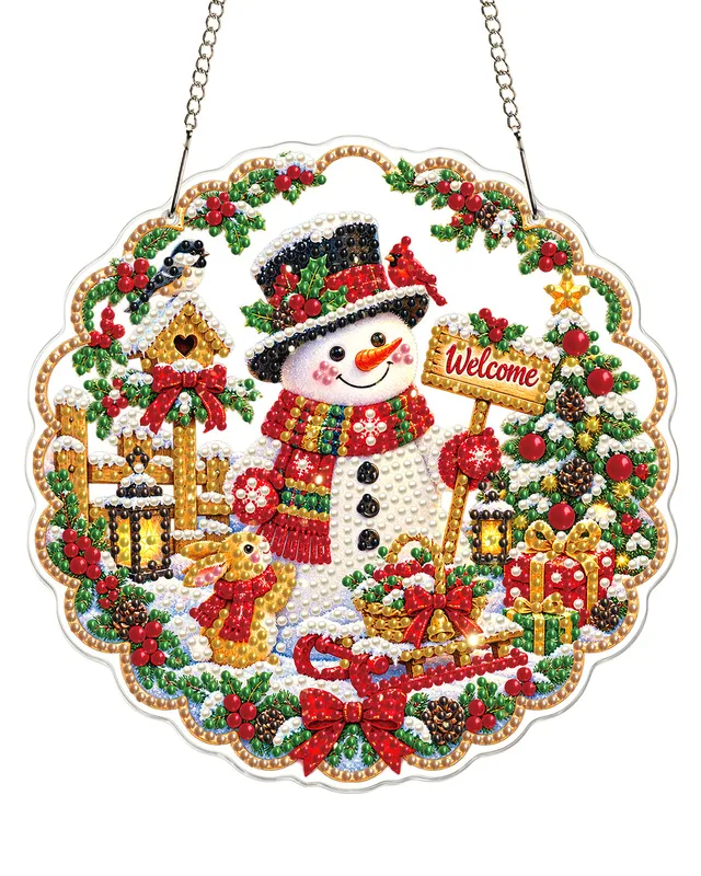 kaayee-suncatcher-puzzle-schneemann-dorf-bastelset-20-cm image 1