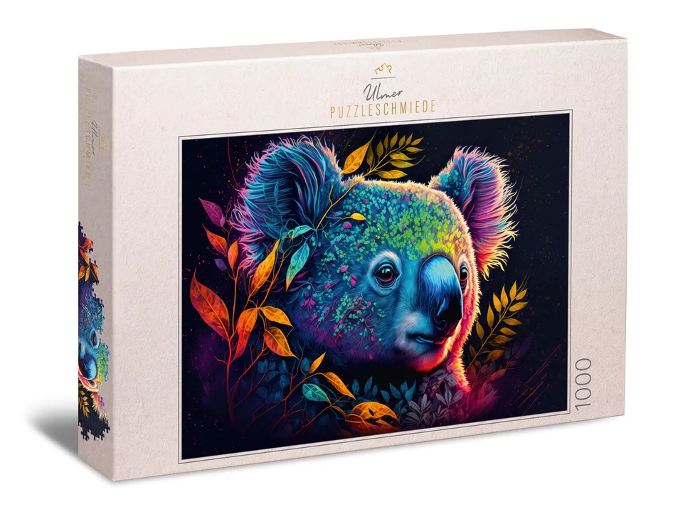 ulmer-puzzleschmiede-schmuckst-ck-koala-puzzle-1000-teile-bunt image 1