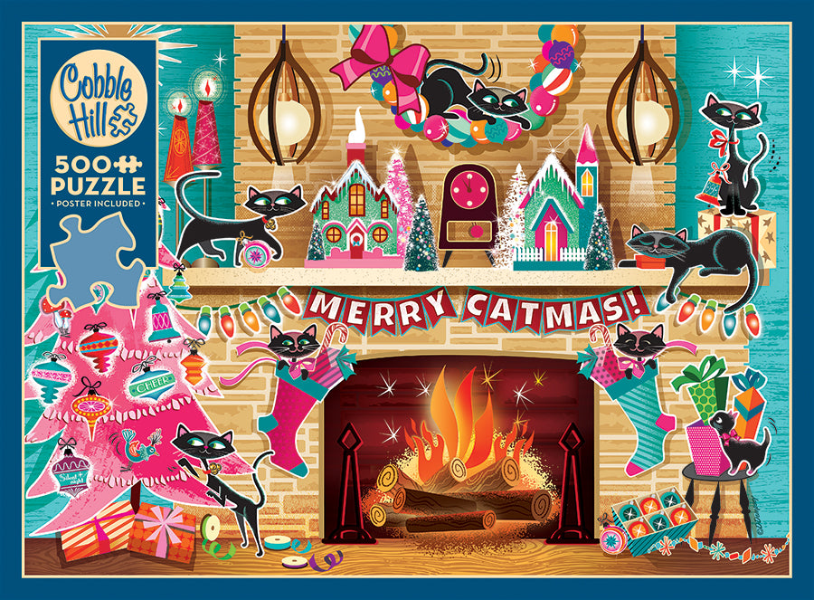cobble-hill-500-piece-merry-catmas-puzzle-500-teile-katzen image 5