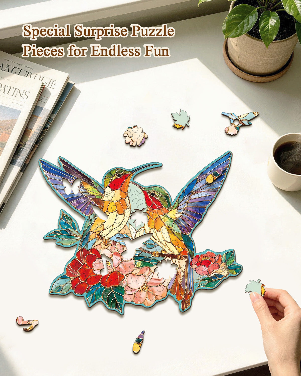 kaayee-clock-kit-kolibri-garten-holzuhr-pendel image 2