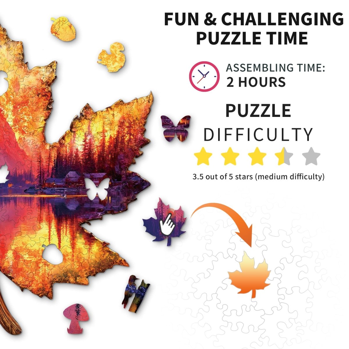kaayee-wooden-puzzle-autumn-forest-holzpuzzle-medium-blatt image 3