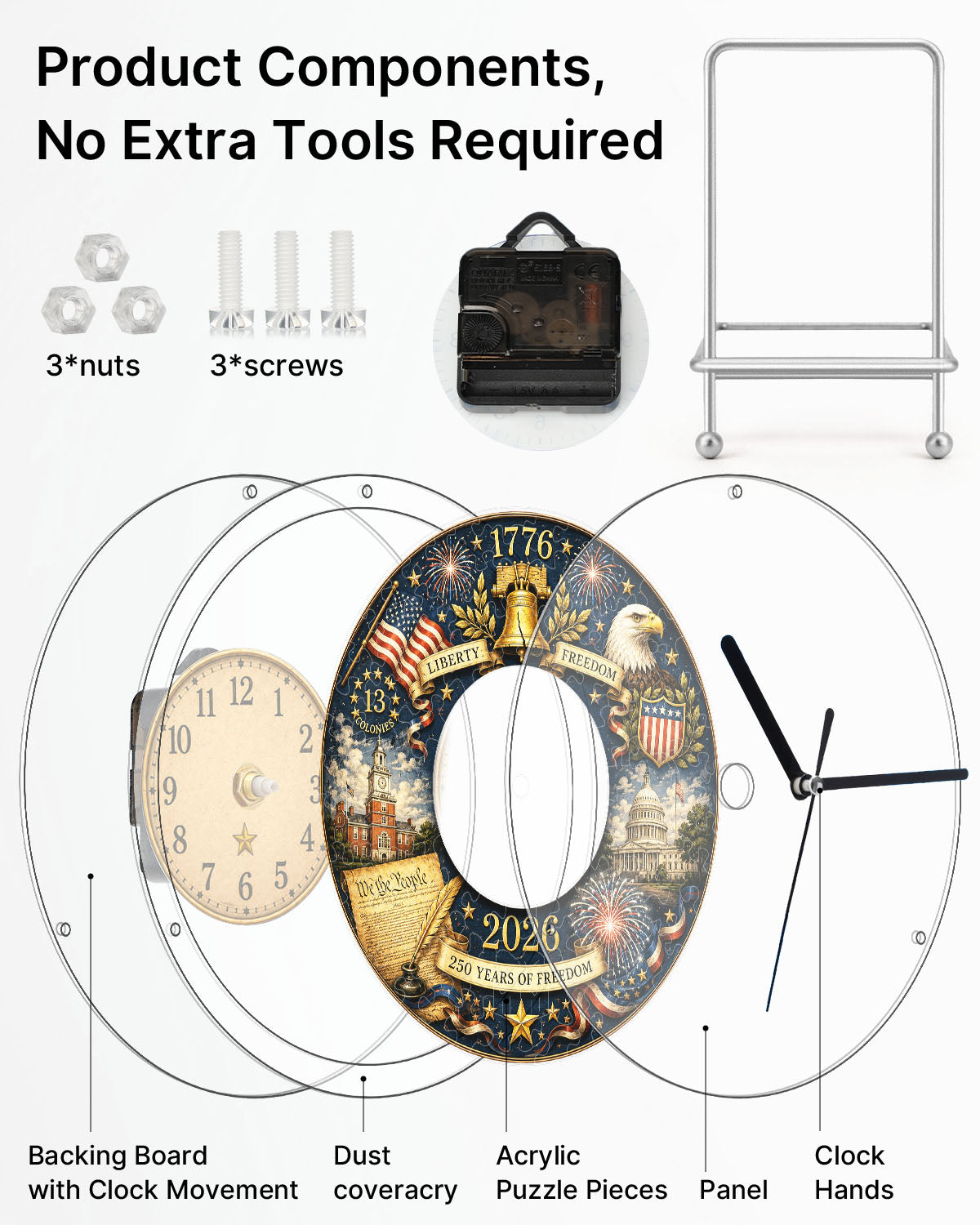 kaayee-250th-anniversary-freedom-puzzleuhr-clock-kit-regular image 3