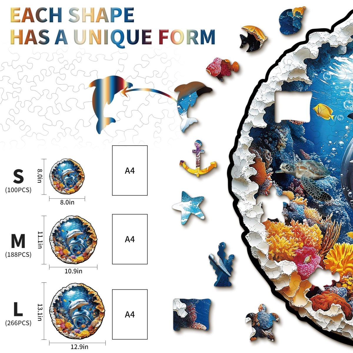 kaayee-wooden-puzzle-beautiful-sea-world-holzpuzzle-medium-delfine image 3