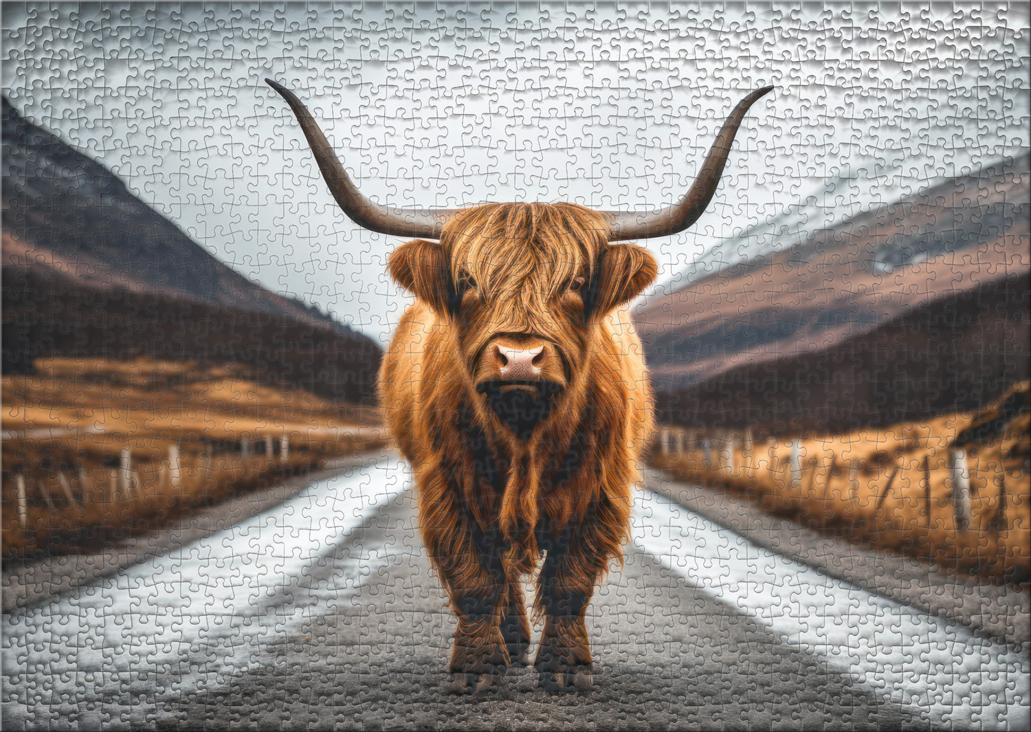 ulmer-puzzleschmiede-highland-road-puzzle-1000-teile-hochlandrind image 2
