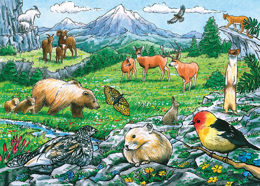 cobble-hill-tray-puzzles-rocky-mountain-wildlife-puzzle-35-teile-tiere image 4