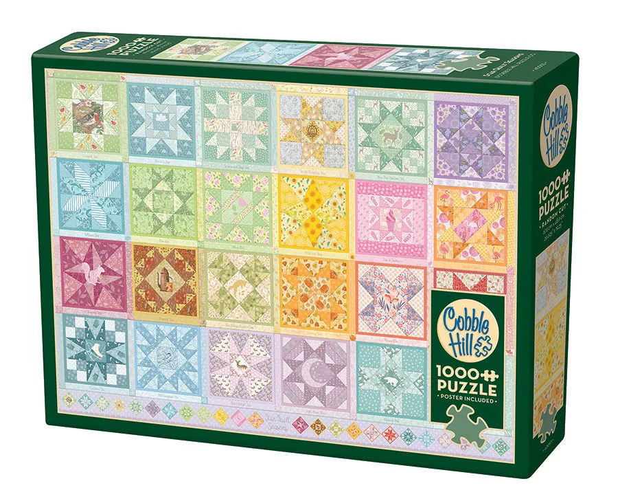cobble-hill-1000-piece-star-quilt-seasons-puzzle-1000-teile-quilt image 1