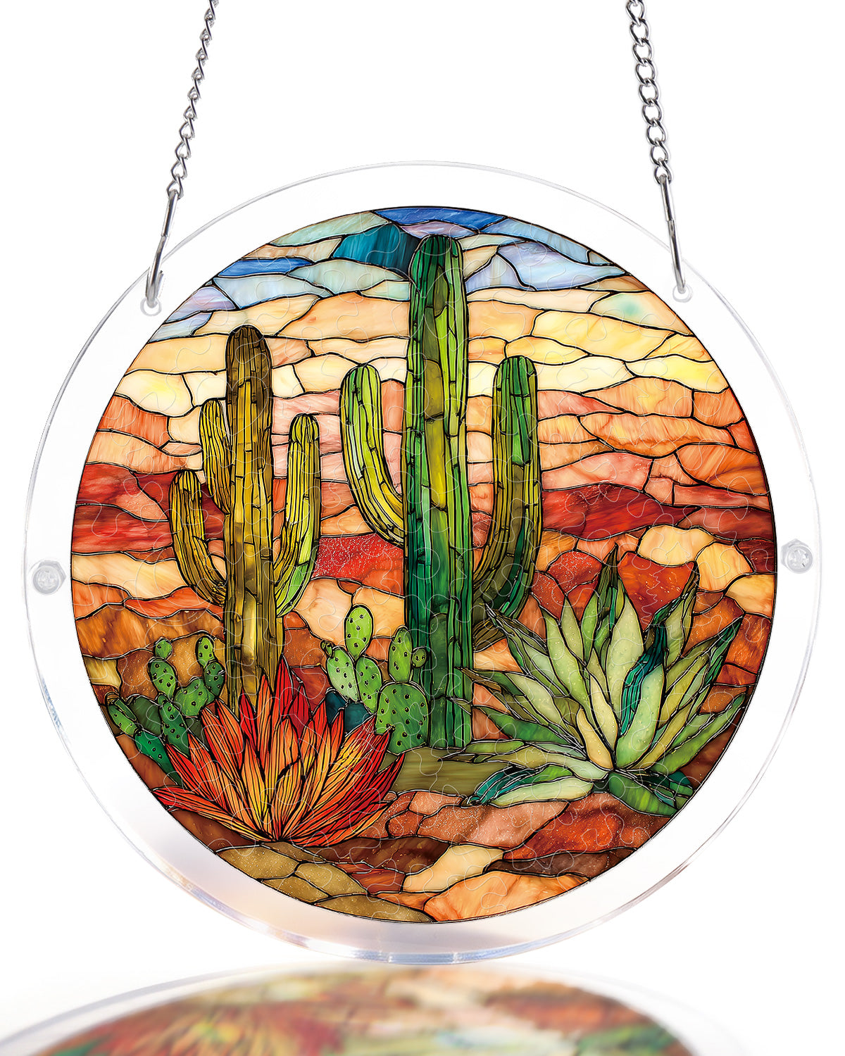 kaayee-suncatcher-puzzle-sunset-cactus-light-suncatcher-large image 1