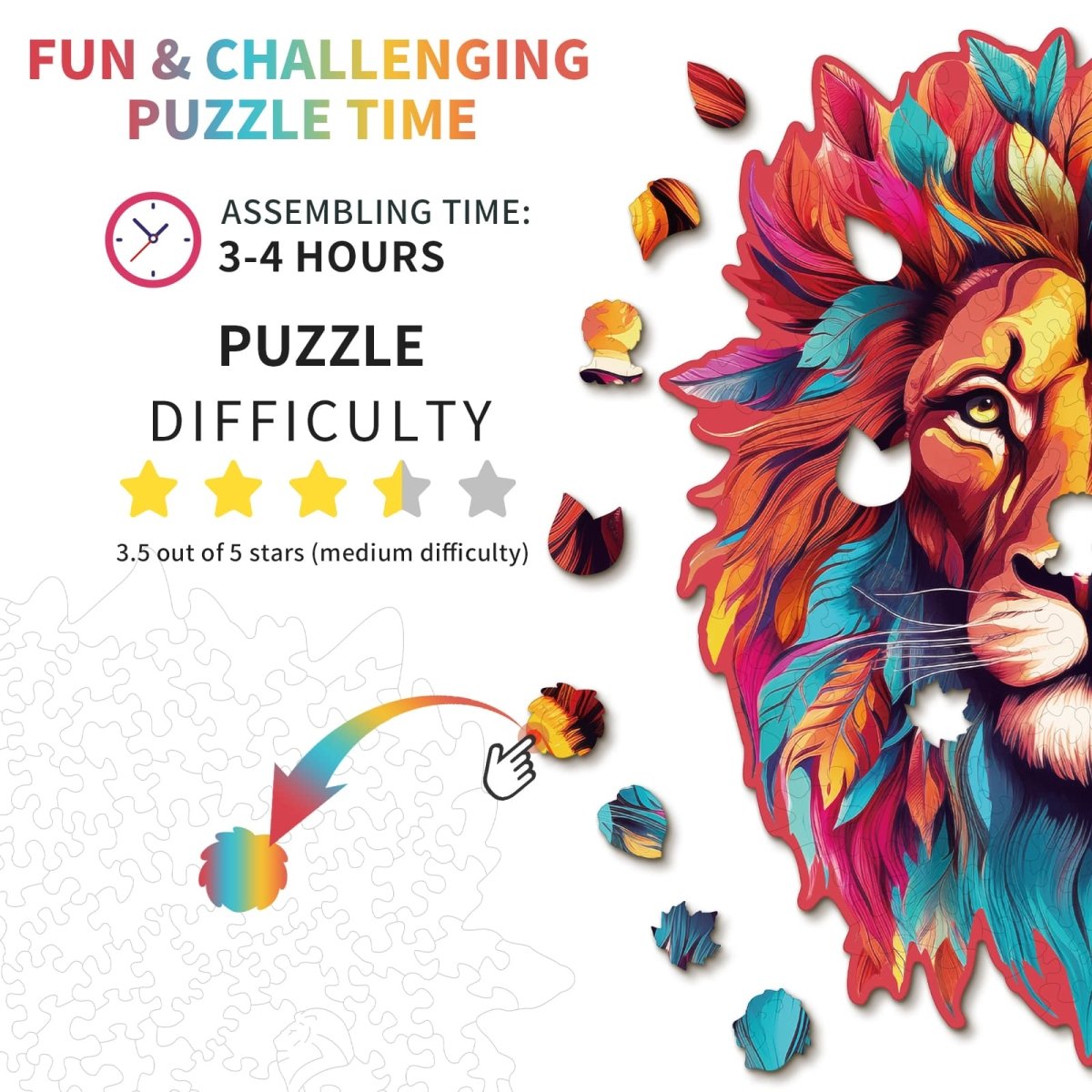 kaayee-wooden-puzzle-resolute-lion-holzpuzzle-medium-l-we image 4
