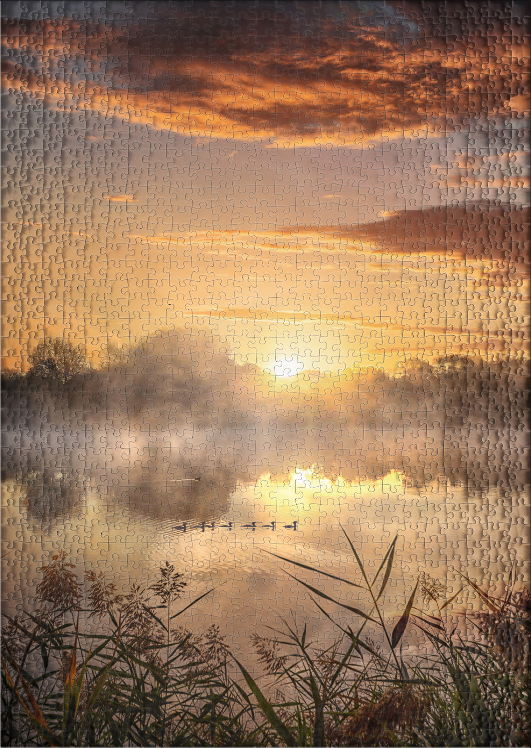 ulmer-puzzleschmiede-puzzle-1000-teile-morgenstund-see-naturpuzzle image 2