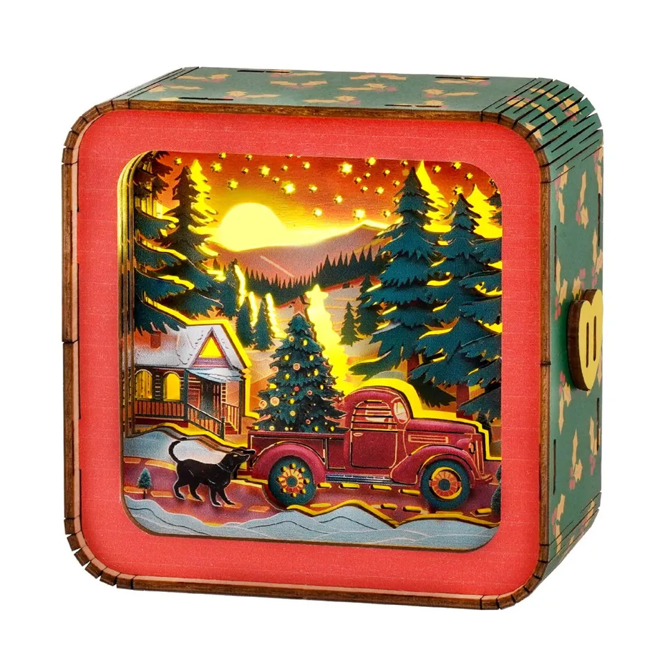 kaayee-night-light-winter-truck-holzpuzzle-nachtlicht-weihnachten image 1