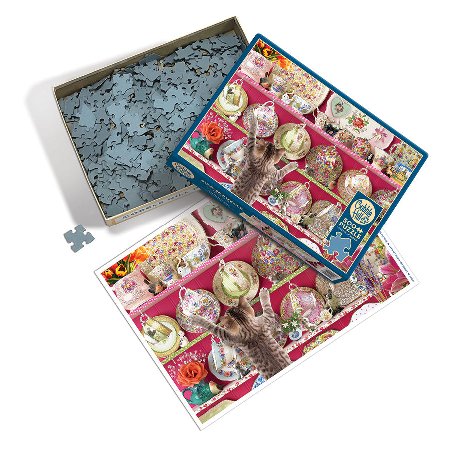 cobble-hill-500-piece-high-tea-high-jinks-puzzle-katzen-500-teile image 3
