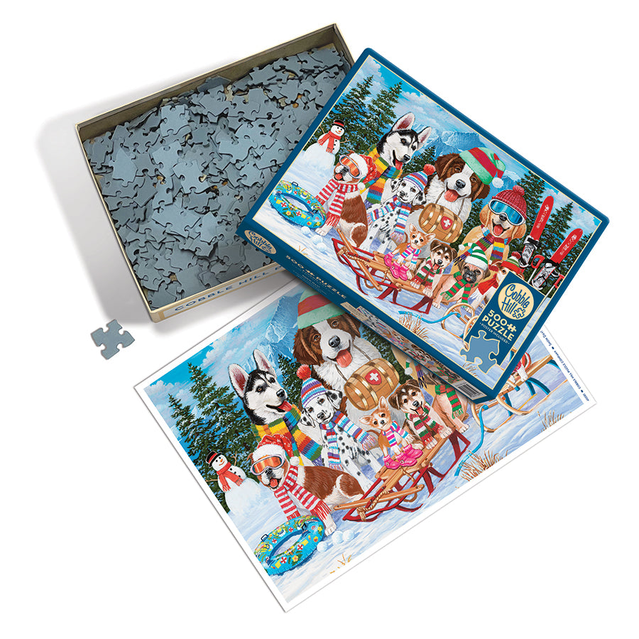 cobble-hill-snow-day-puzzle-500-teile-winter-hunde image 3