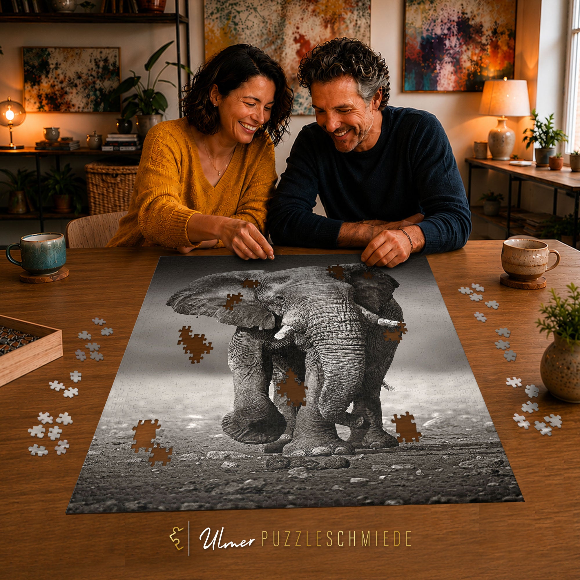 ulmer-puzzleschmiede-der-wanderer-puzzle-2000-teile-elefant image 4