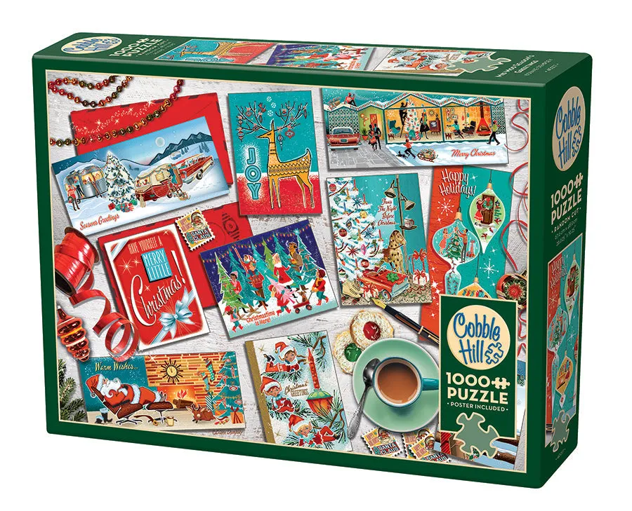 cobble-hill-1000-piece-mid-mod-season-s-greetings-retro image 1