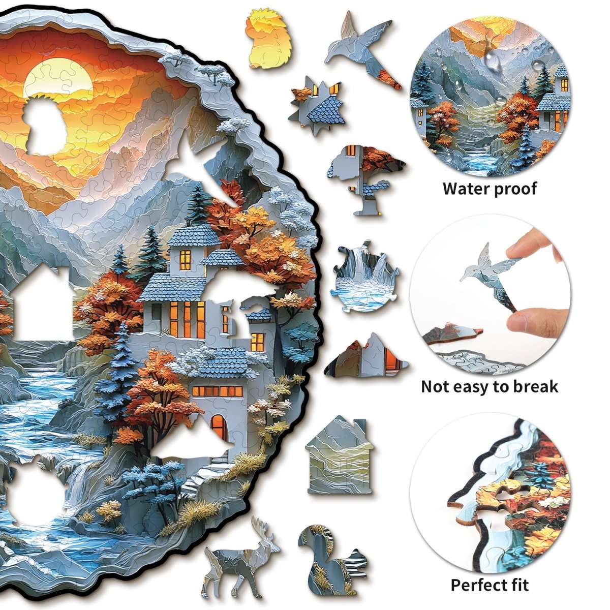 kaayee-mountain-stream-cottage-holzpuzzle-medium image 2