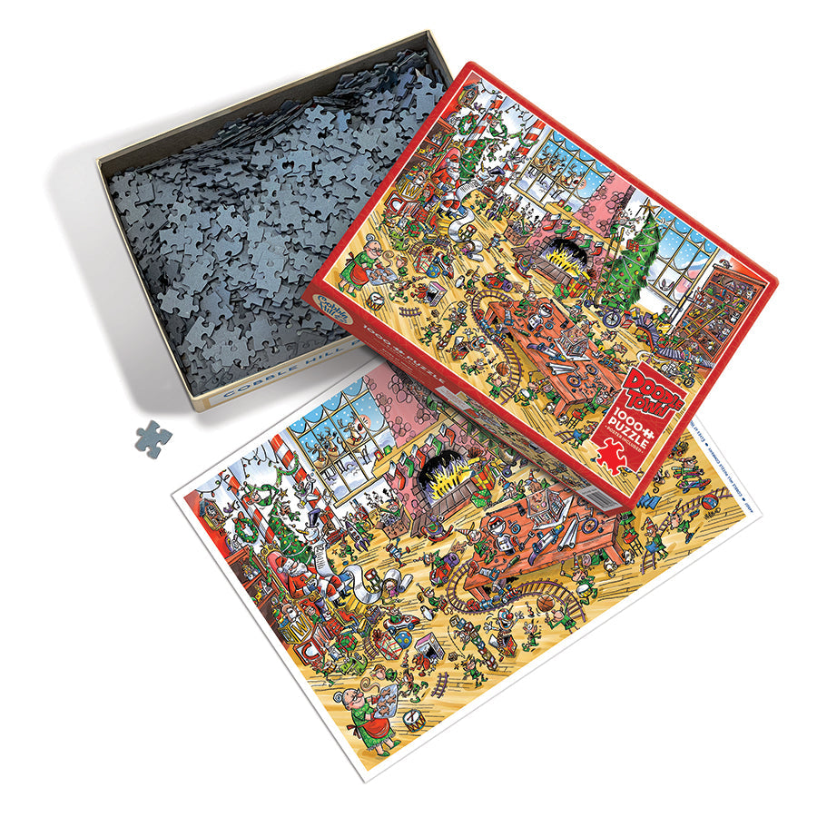 cobble-hill-1000-piece-doodletown-elves-at-work-puzzle-weihnachten image 3