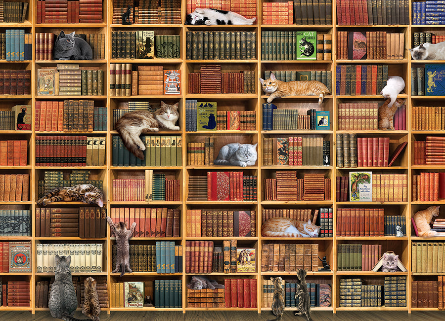 cobble-hill-the-cat-library-puzzle-1000-teile-katzen image 2