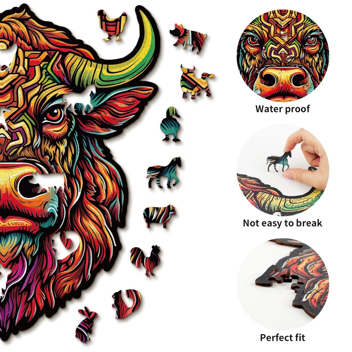 kaayee-wooden-puzzle-angry-bull-holzpuzzle-medium-stier image 2
