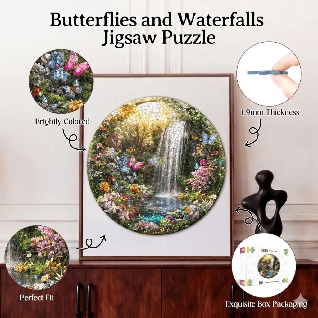 kaayee-cardboard-butterflies-waterfalls-puzzle-1000-rund image 3