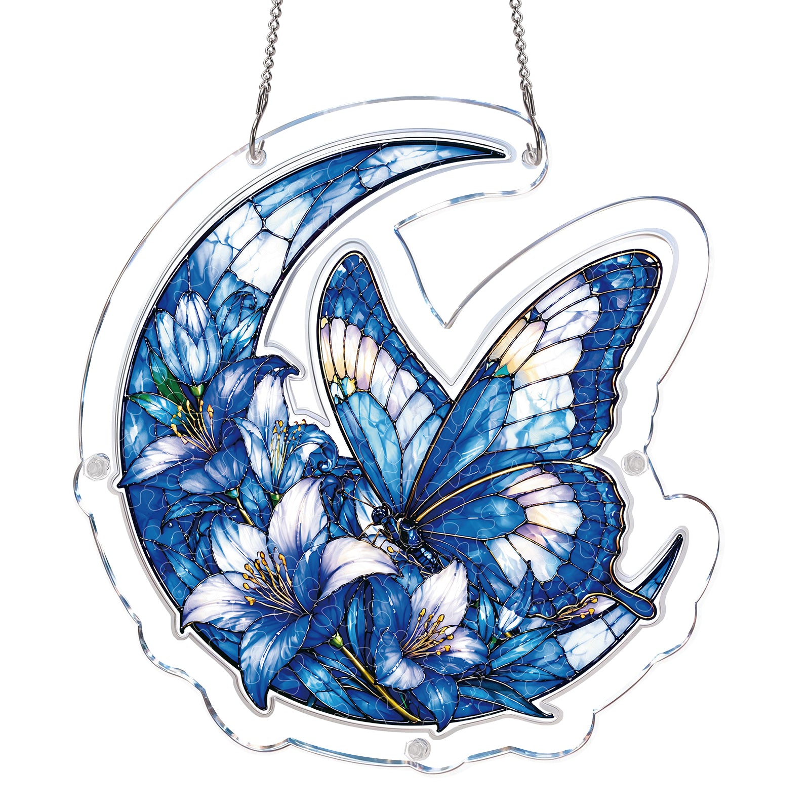 kaayee-suncatcher-puzzle-moonlit-blue-butterflies-medium-20-8-cm image 7