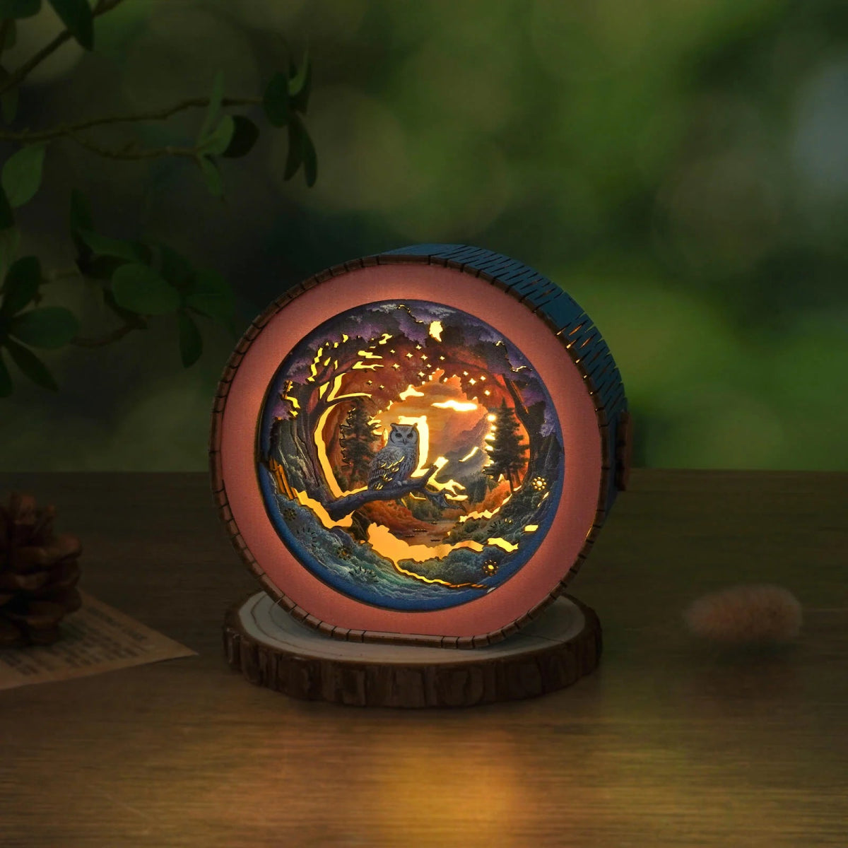 kaayee-forest-fantasy-owl-nachtlicht-holz-nur-lampe image 2