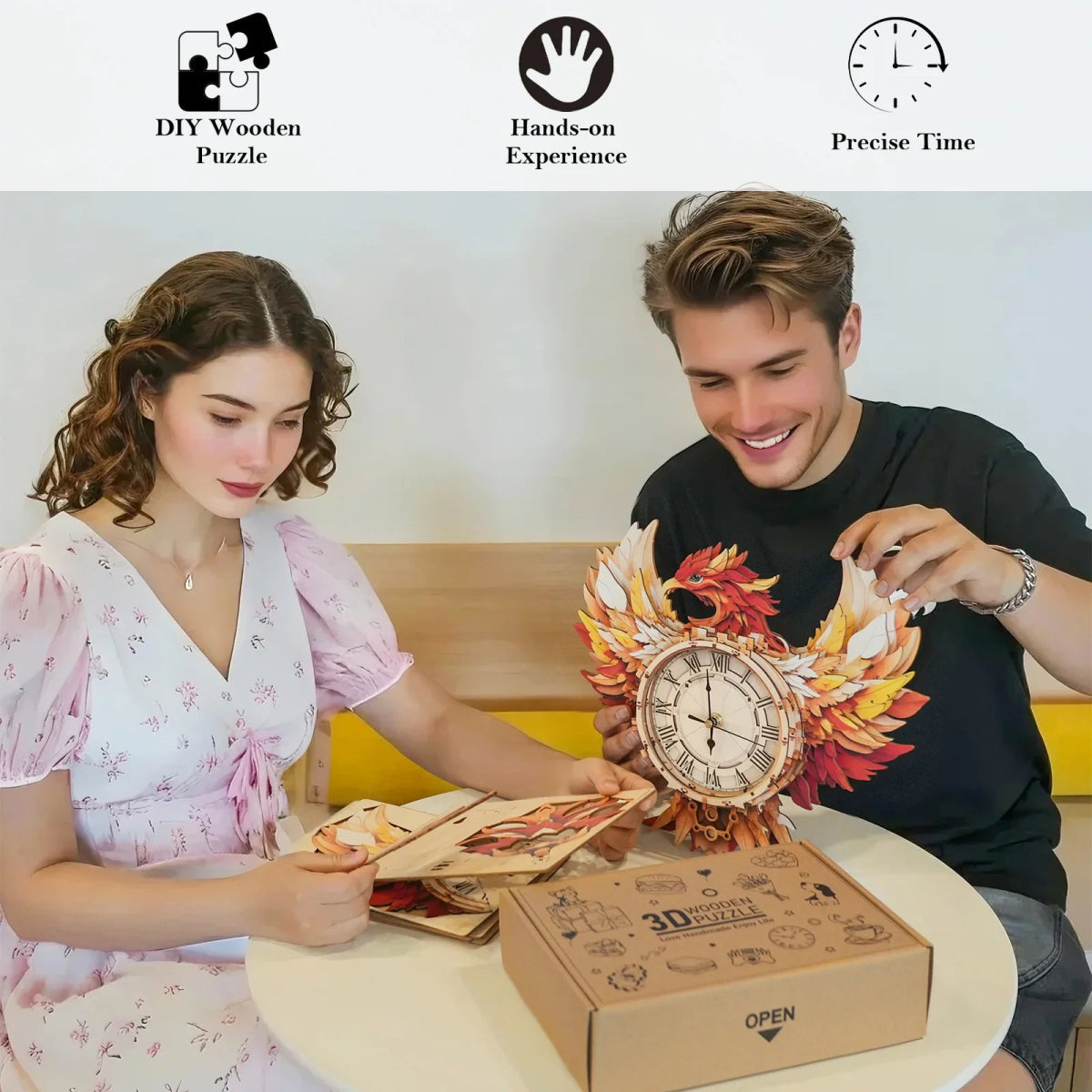kaayee-clock-kit-phoenix-puzzle-uhr-holz-rot-gold image 5