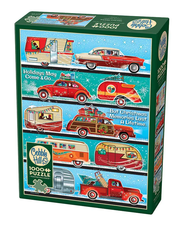 cobble-hill-1000-piece-holiday-hustle-puzzle-weihnachten-vintage image 1