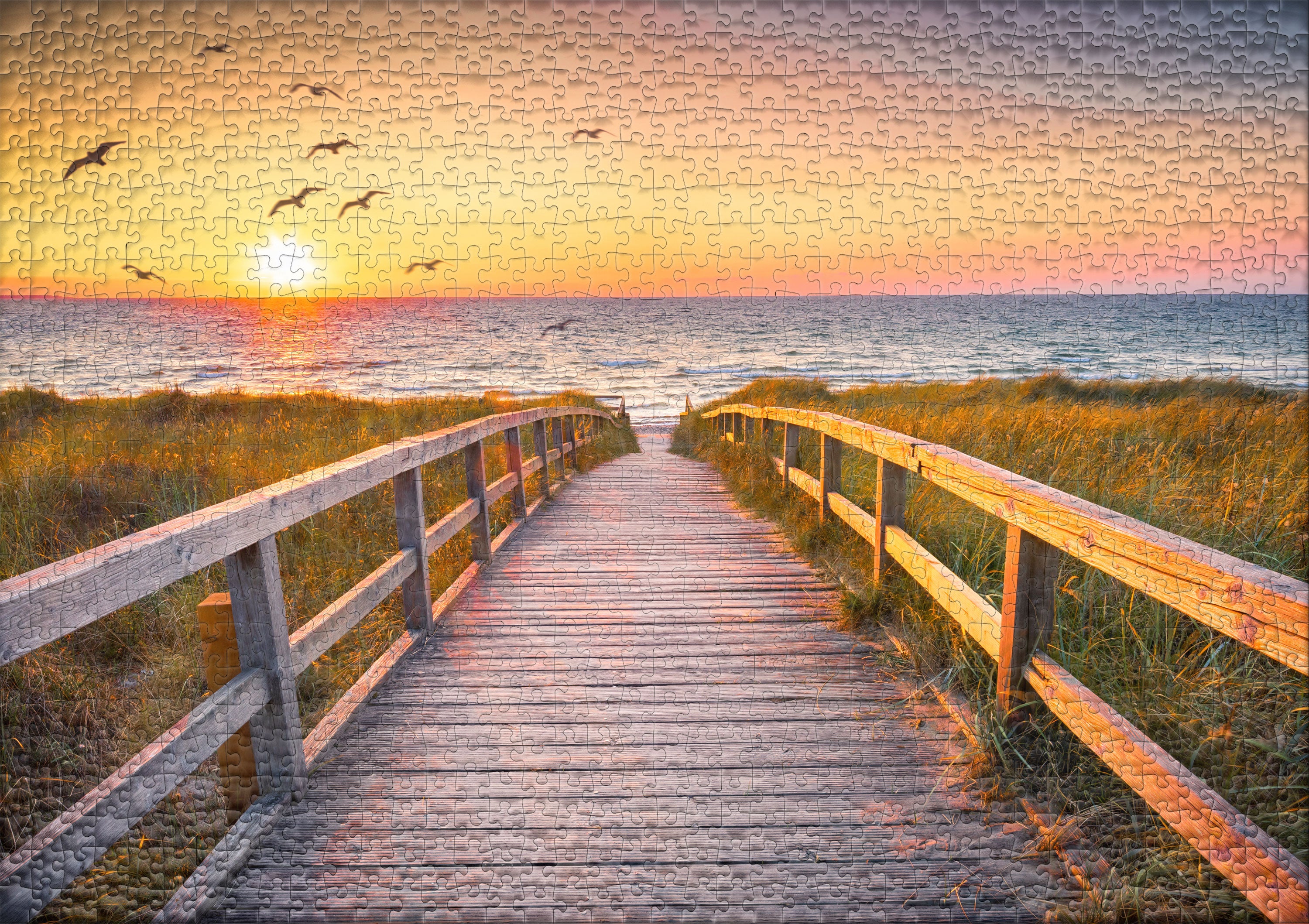 ulmer-puzzleschmiede-abendstunde-auf-sylt-puzzle-1000-teile-sonnenuntergang image 2