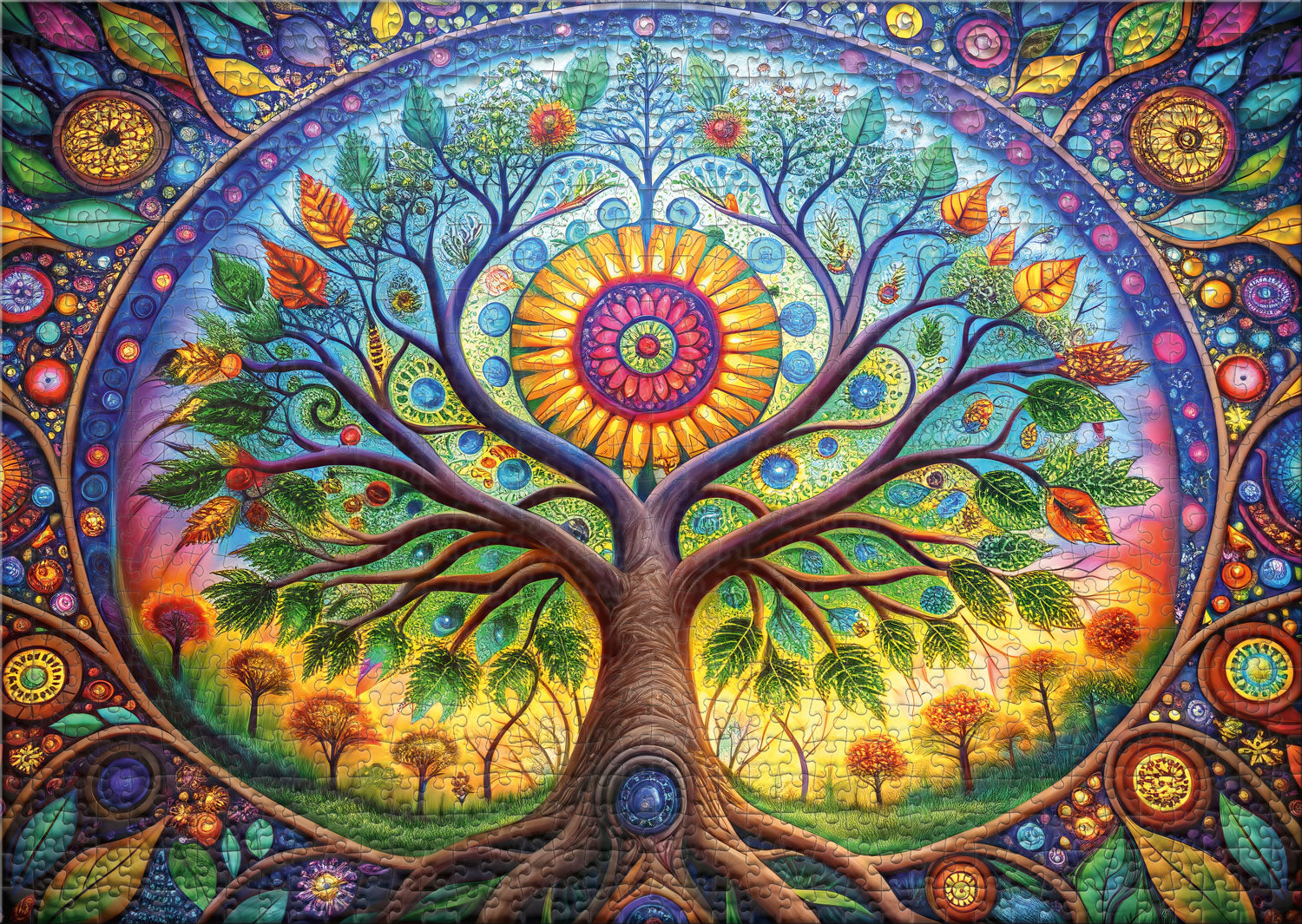 ulmer-puzzleschmiede-puzzle-1000-teile-wurzeln-des-lichts-lebensbaum-mandala image 2