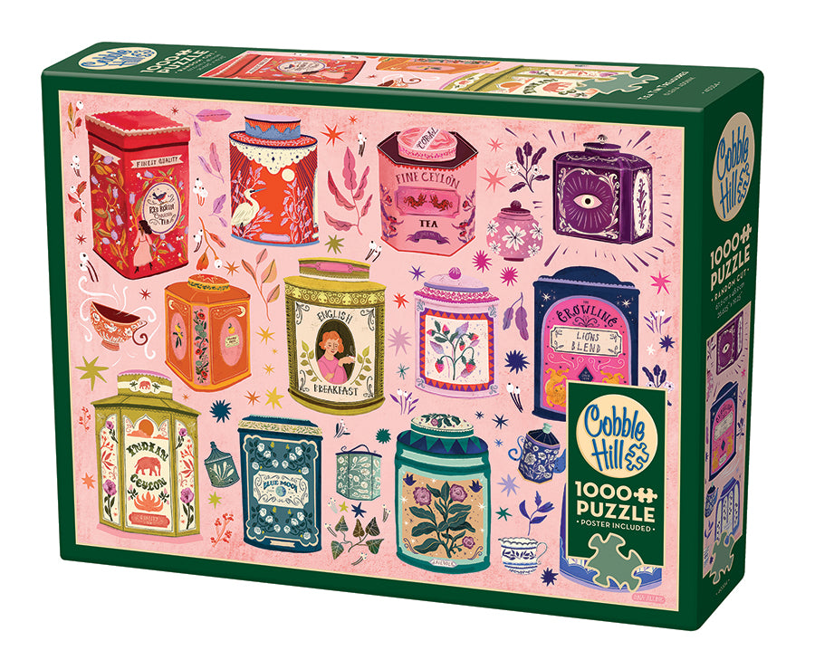 cobble-hill-1000-piece-tea-tin-treasures-puzzle-collage image 1