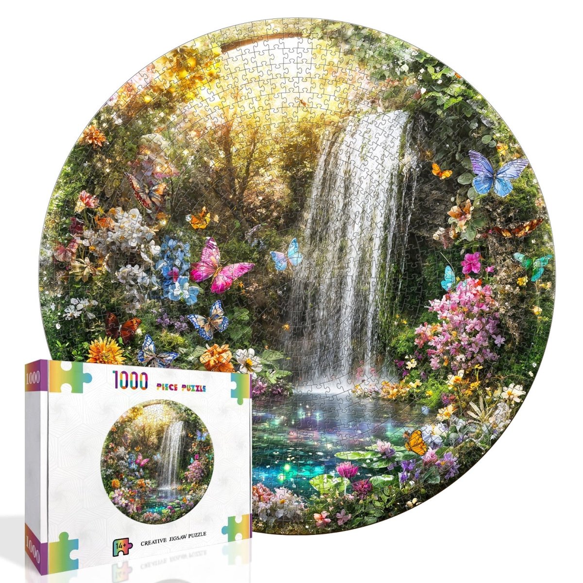 kaayee-cardboard-butterflies-waterfalls-puzzle-1000-rund image 2