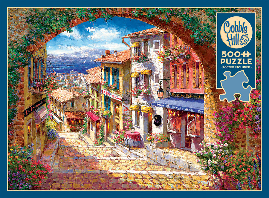 cobble-hill-500-piece-archway-to-cagne-puzzle-stra-enszene-meer image 5