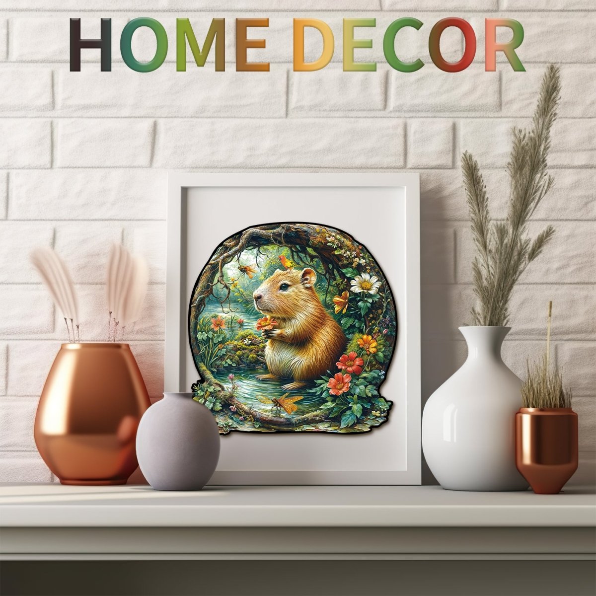 kaayee-wooden-puzzle-capybara-holzpuzzle-m-teich-blumen image 6