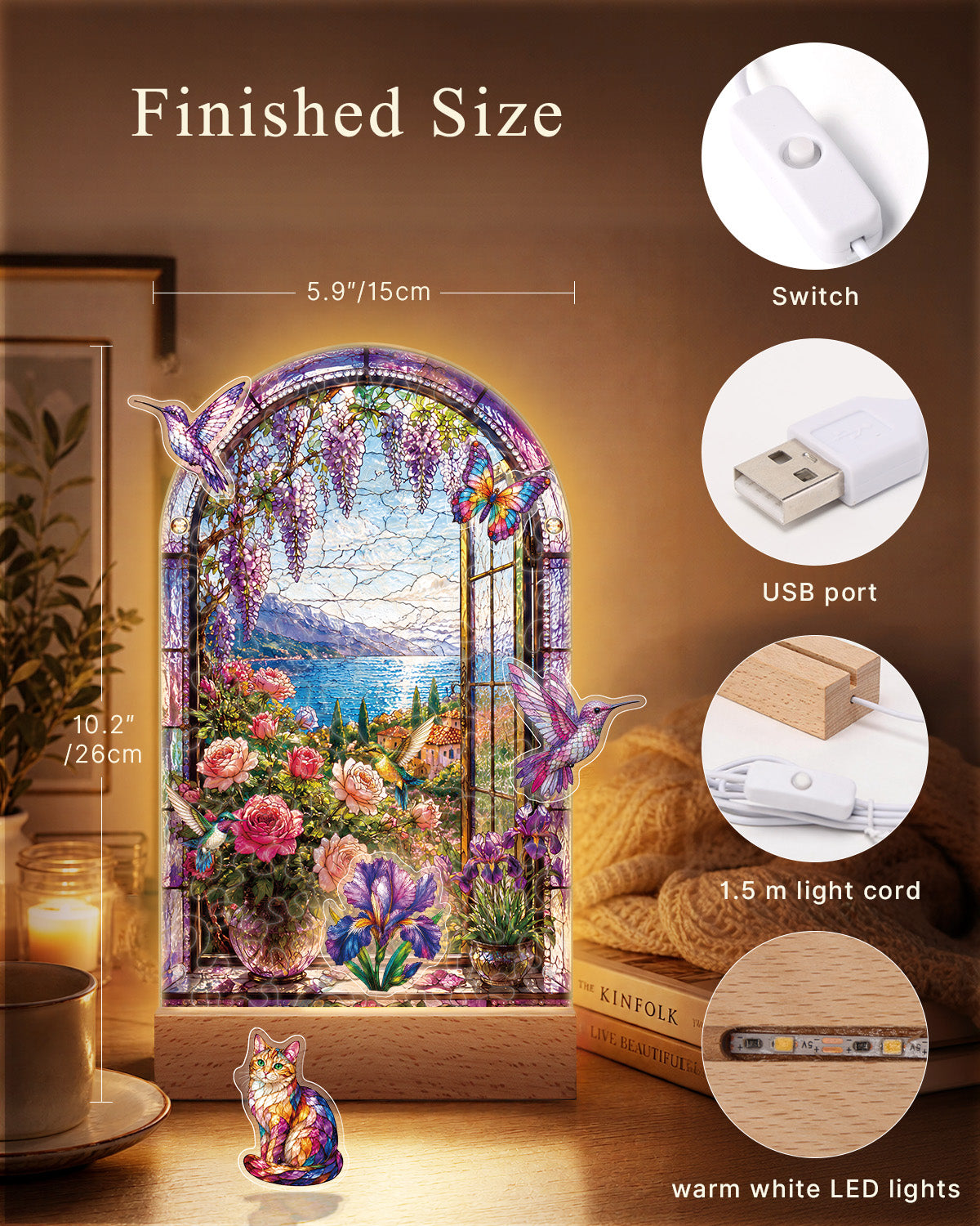 kaayee-violet-garden-retreat-nachtlicht-acryl-puzzle image 3