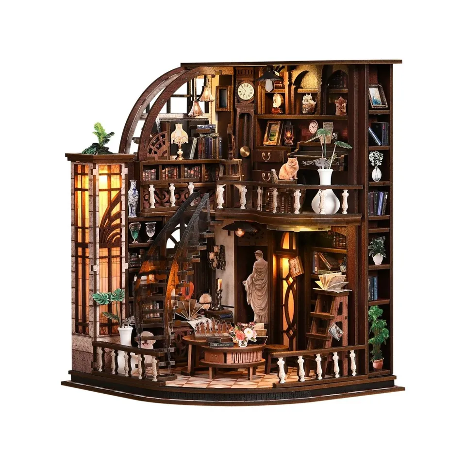 kaayee-miniature-bacchus-bookstore-diy-miniaturhaus-holz-led image 1