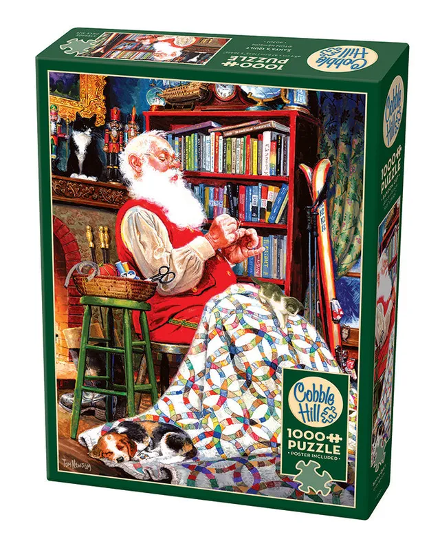 cobble-hill-1000-piece-santa-s-quilt-puzzle-1000-teile-weihnachten image 1
