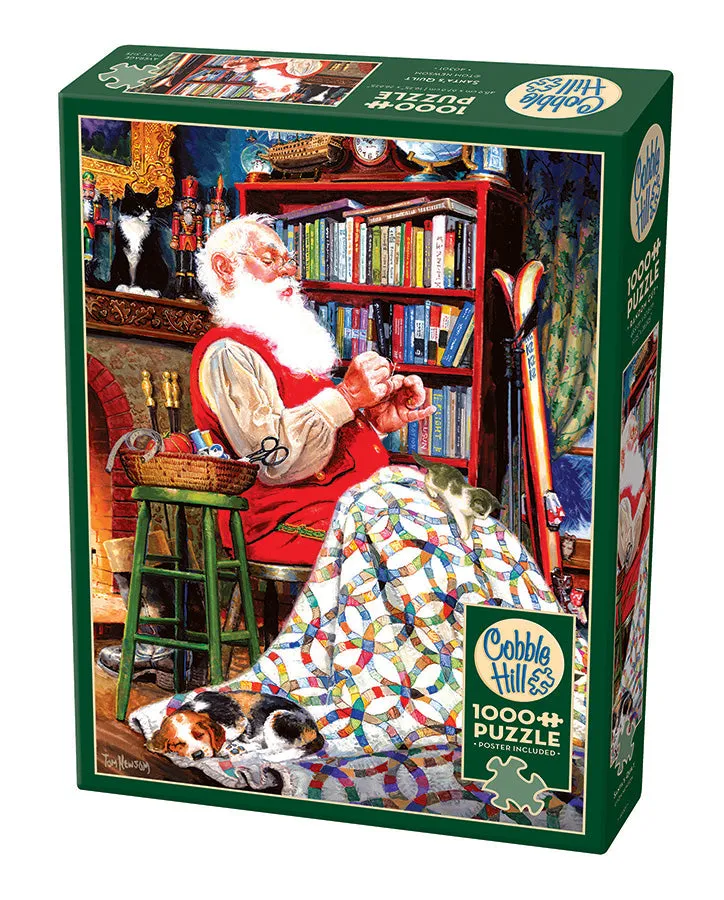 cobble-hill-1000-piece-santa-s-quilt-puzzle-1000-teile-weihnachten image 1