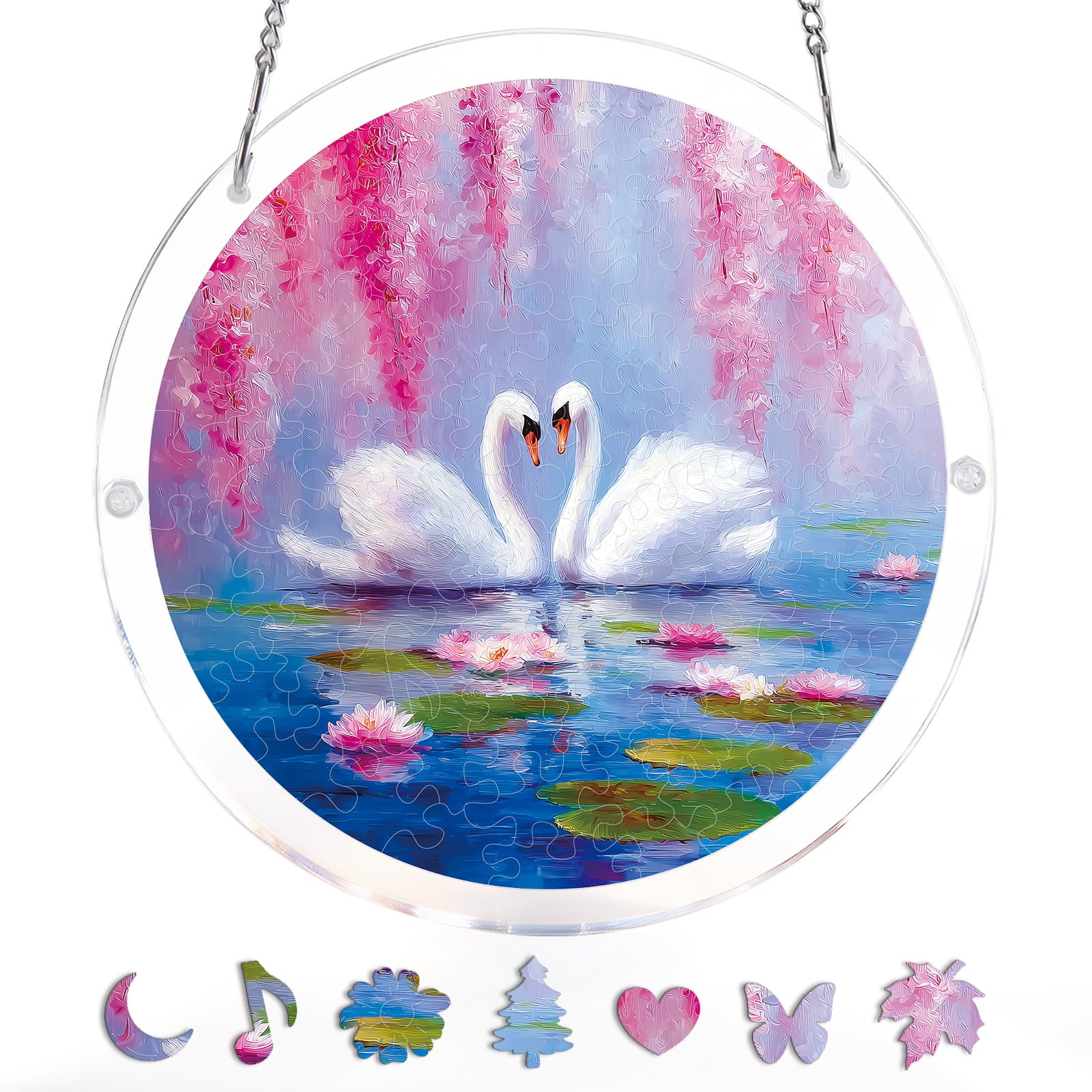 kaayee-suncatcher-swans-in-blossom-lake-fensterbild-m image 3