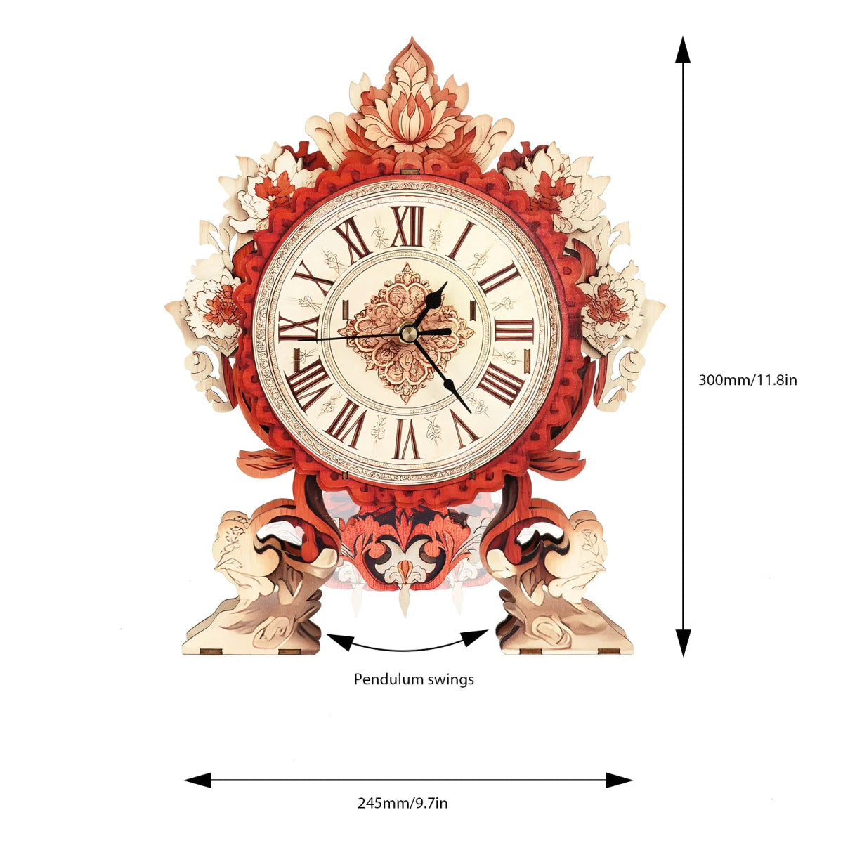 kaayee-clock-kit-flame-flower-holzuhr-3d-puzzle-bausatz image 3
