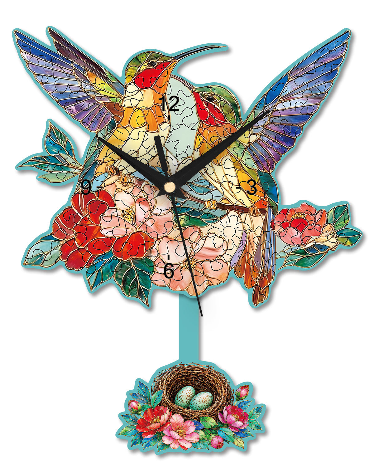 kaayee-clock-kit-kolibri-garten-holzuhr-pendel image 1