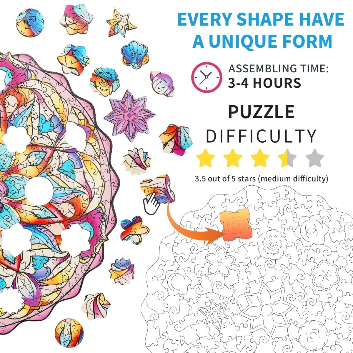 kaayee-wooden-puzzle-datura-flower-holzpuzzle-medium image 4