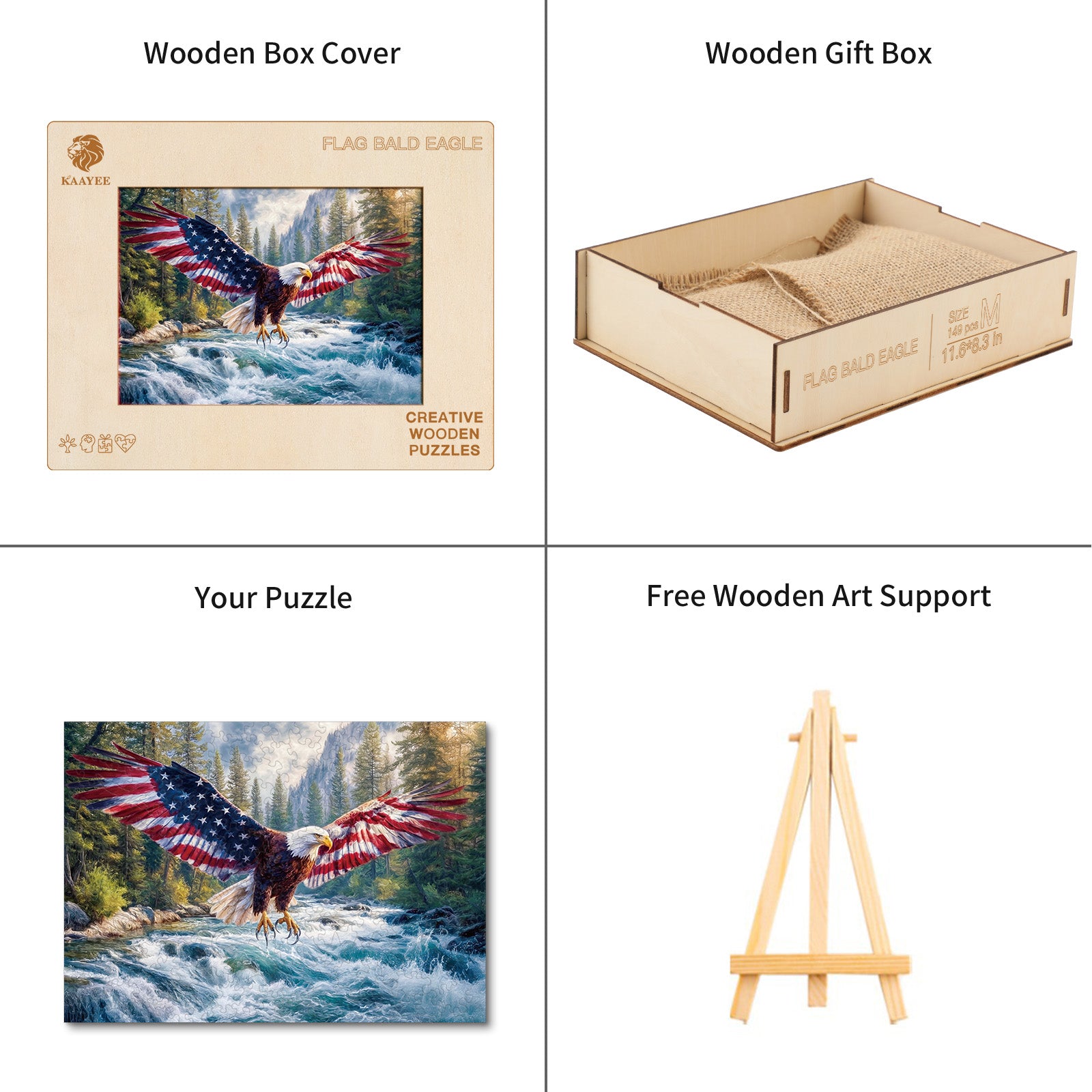 kaayee-flag-bald-eagle-holzpuzzle-medium-wei-kopfseeadler image 4