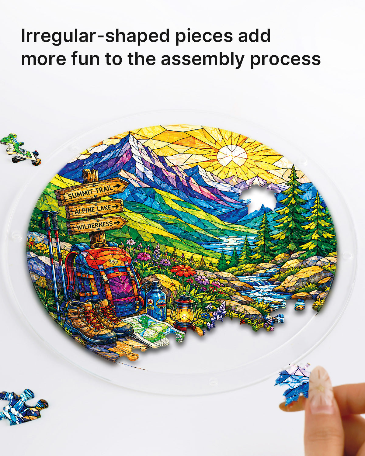 kaayee-suncatcher-puzzle-sunlit-mountain-trail-small-acrylbild image 2