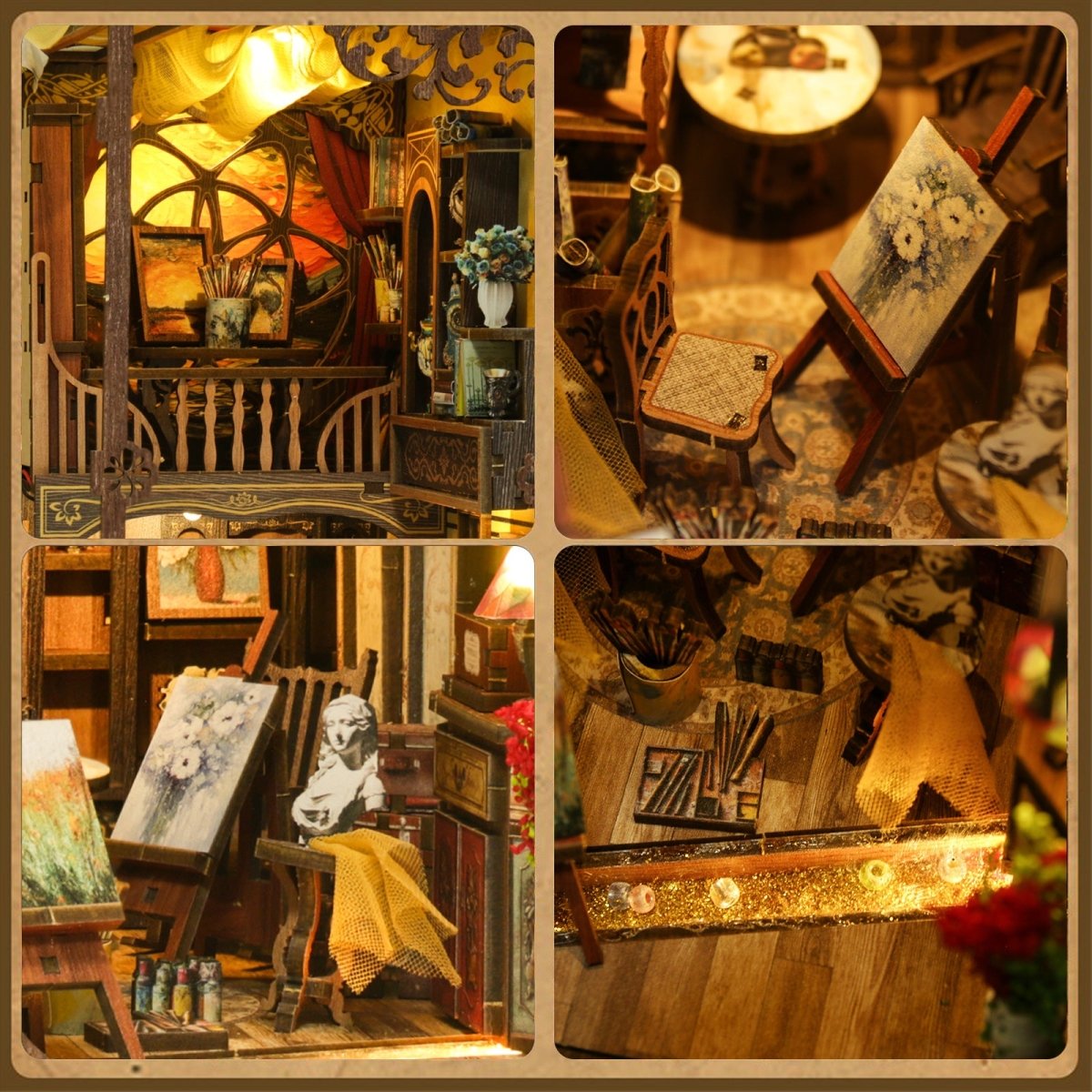 kaayee-painting-room-book-nook-kit-miniatur-atelier-mit-licht image 8