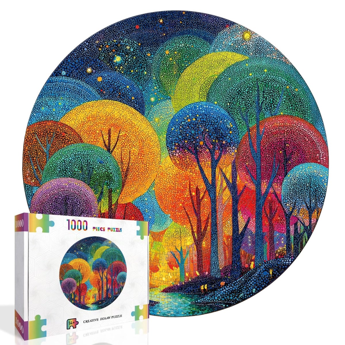 kaayee-cardboard-polka-dot-tree-puzzle-1000-teile-rund image 2