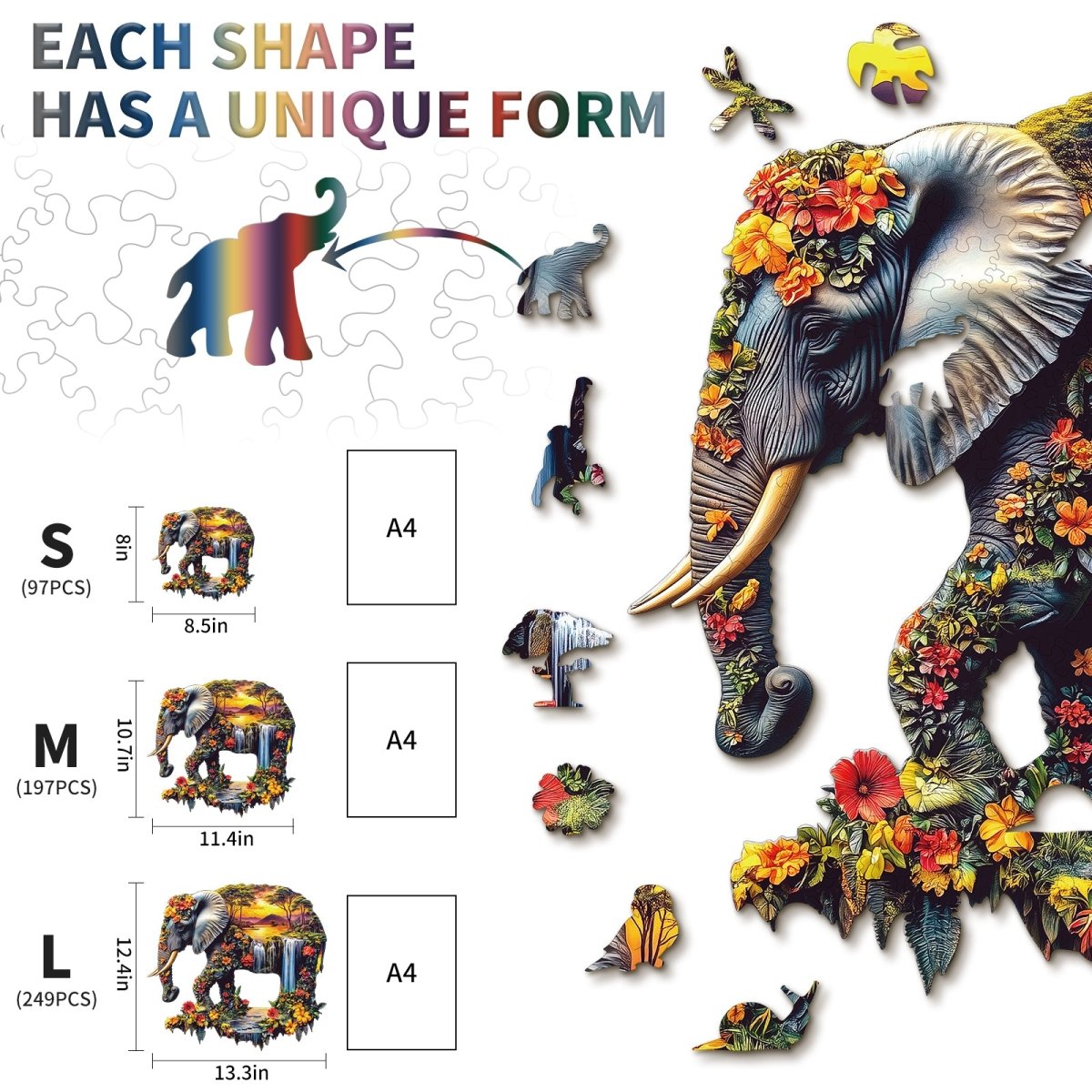 kaayee-wooden-elephant-eden-holzpuzzle-medium-tiermotiv image 5