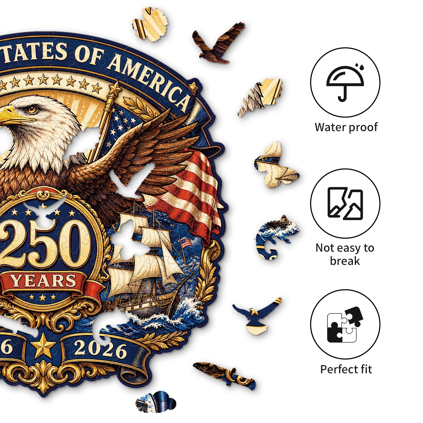 kaayee-liberty-eagle-holzpuzzle-250-teile-medium image 2