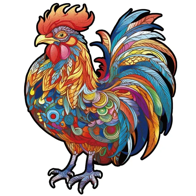 kaayee-majestic-cock-holzpuzzle-small-mit-hahn-motiv image 1