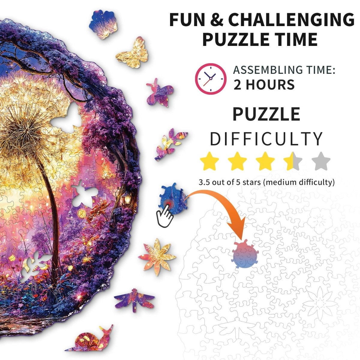kaayee-wooden-puzzle-starlight-plants-holzpuzzle-small-pusteblume image 4